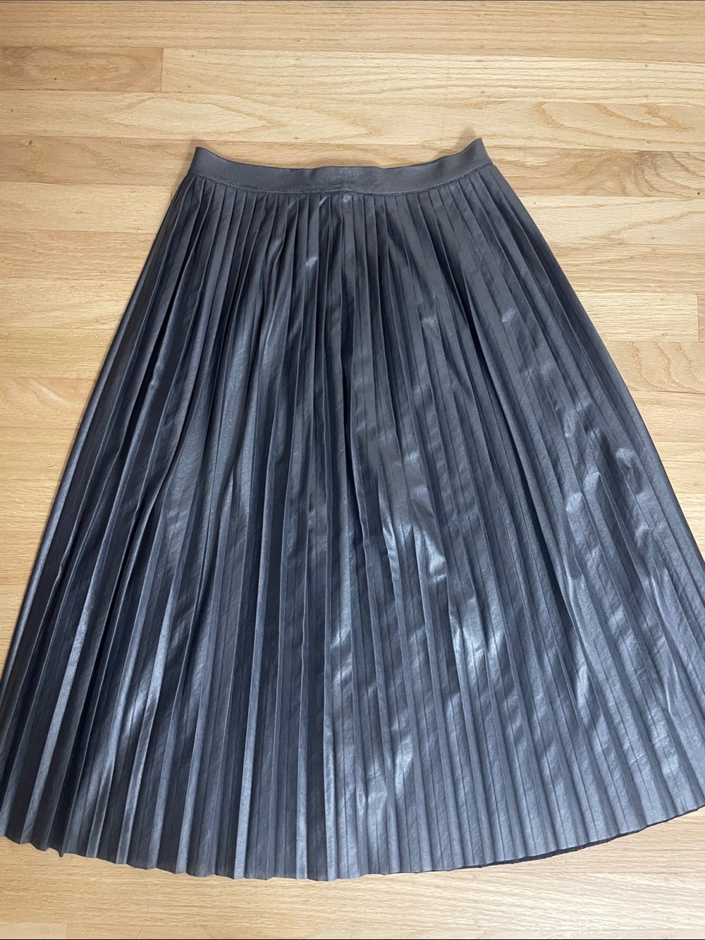 J. Crew Black Pleated Midi Skirt